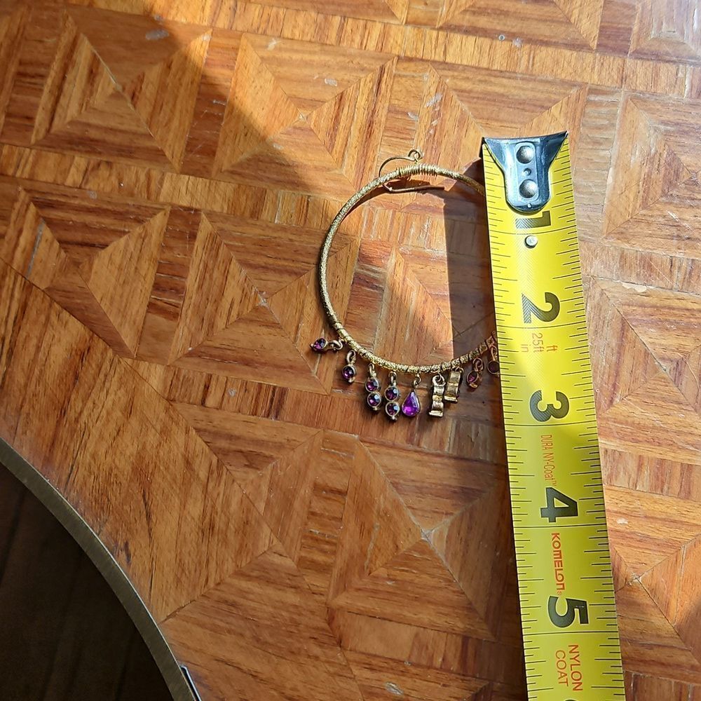 Vintage Hoop Earrings With Dangles - Picture 6 of 6